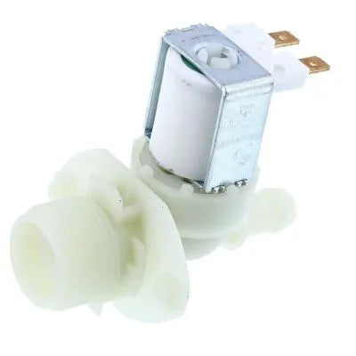 Electroválvula de una vía 180 grados 12mm salida Candy, Hoover, Midea, Vari, Zerowatt