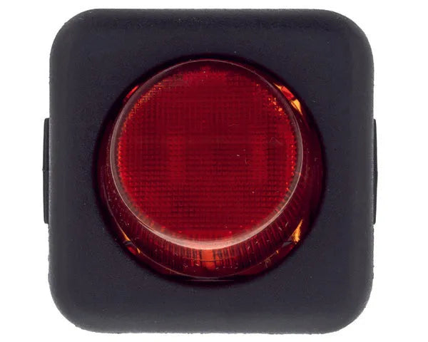Interruttore unipolare rosso 25x25mm con spia