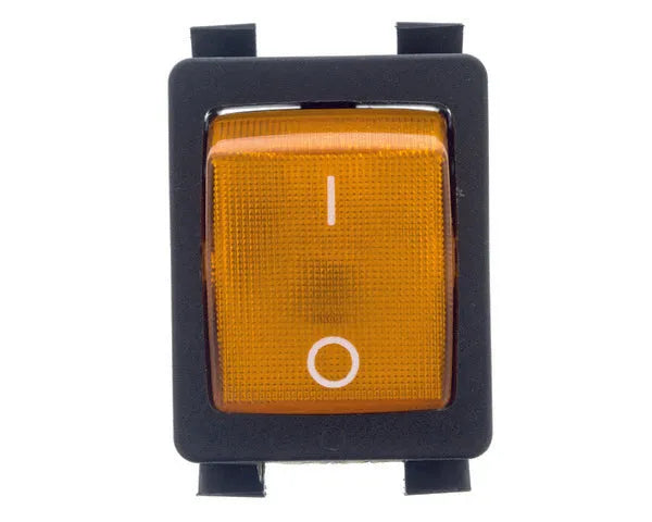 Interruttore bipolare ambra 1 polo 22x30 mm.