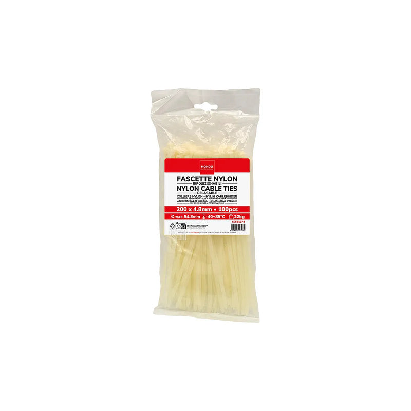 UNIVERSALE - Fascetta di Nylon 200x48 MM - Riutilizzabile - 100 pezzi - AST-55504074