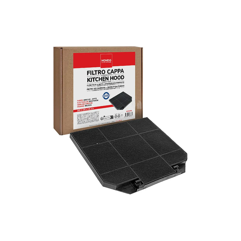 ELECTROLUX, FRANKE, SMEG, WHIRLPOOL, AEG, ARISTON, FABER, INDESIT, PROGRESS, REX, ZANUSSI, ARTHUR MARTIN, BRANDT, ZANKER, HUSQVARNA, JUNO, TRICITY BENDIX, JOHN LEWIS - Filtro di carbone rettangolare per cappa aspirante - KITFC161