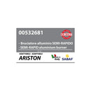 ARISTON, HOTPOINT, INDESIT, SCHOLTES - Bruciatore Semirapido in Alluminio per Piano Cottura - C00052929