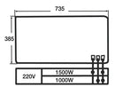 Piastra per stufa elettrica 735x385mm 1500W