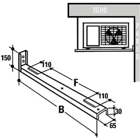 Supporto unità esterna 98 cm. facciata