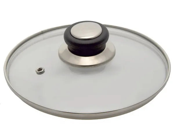 Coperchio in acciaio inox con valvola ø 18 cm.