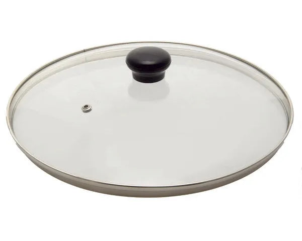 Coperchio in acciaio inox con valvola ø 28 cm.