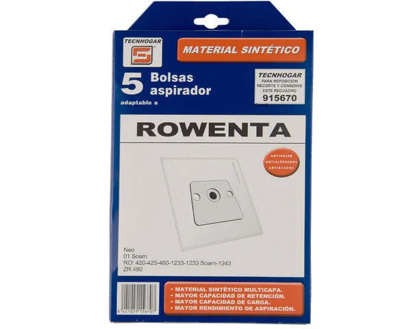 SACCO ASPIRAPOLVERE SINTETICO ROWENTA 5 PEZZI