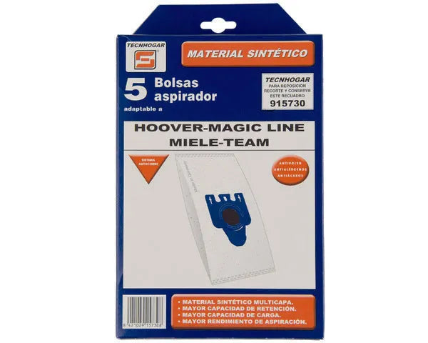 SACCO ASPIRAPOLVERE SINTETICO HOOVER 5 PEZZI