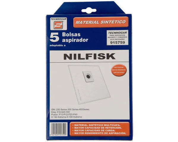 SACCO ASPIRAPOLVERE SINTETICO NILFISK 5 PEZZI