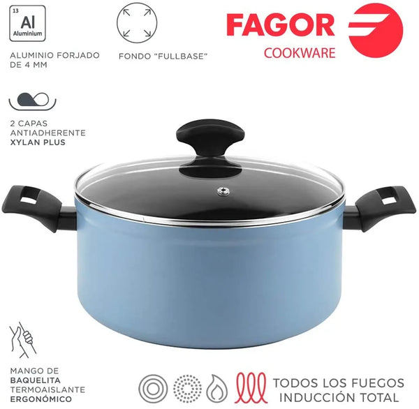 FAGOR Olla MAXIMA Azul + Tapa Ø24