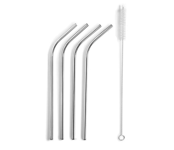 LACOR Set 4 pajitas + cepillo Inox 63131