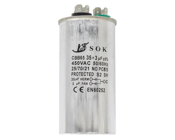 Condensatore di lavoro 35µf + 3µf 450V