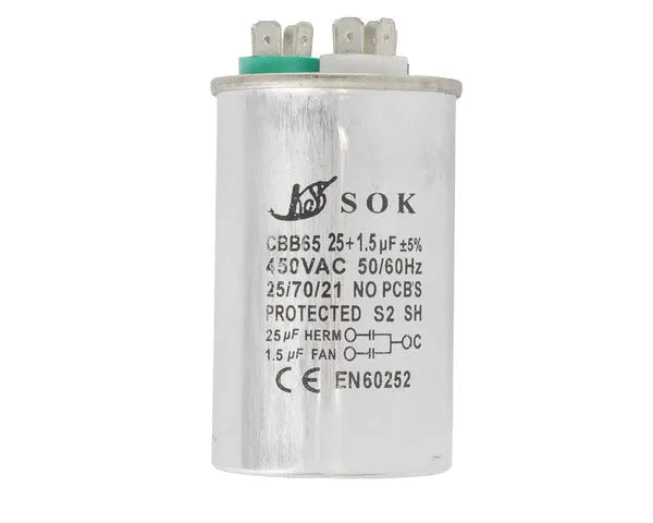 Condensatore di lavoro 25µF + 1,5µF 450V