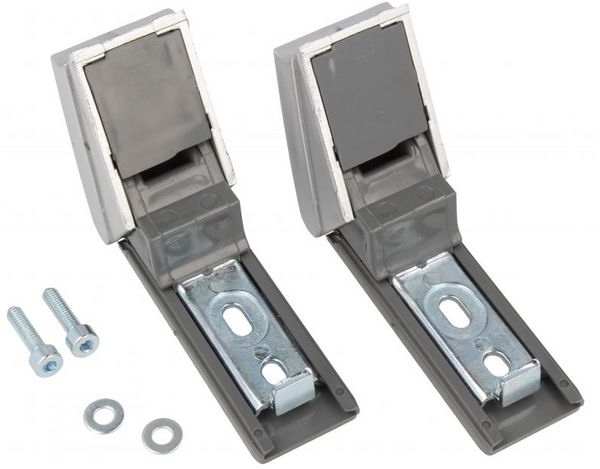 Kit di 2 cerniere per maniglie per porte frigorifero Liebherr Inox