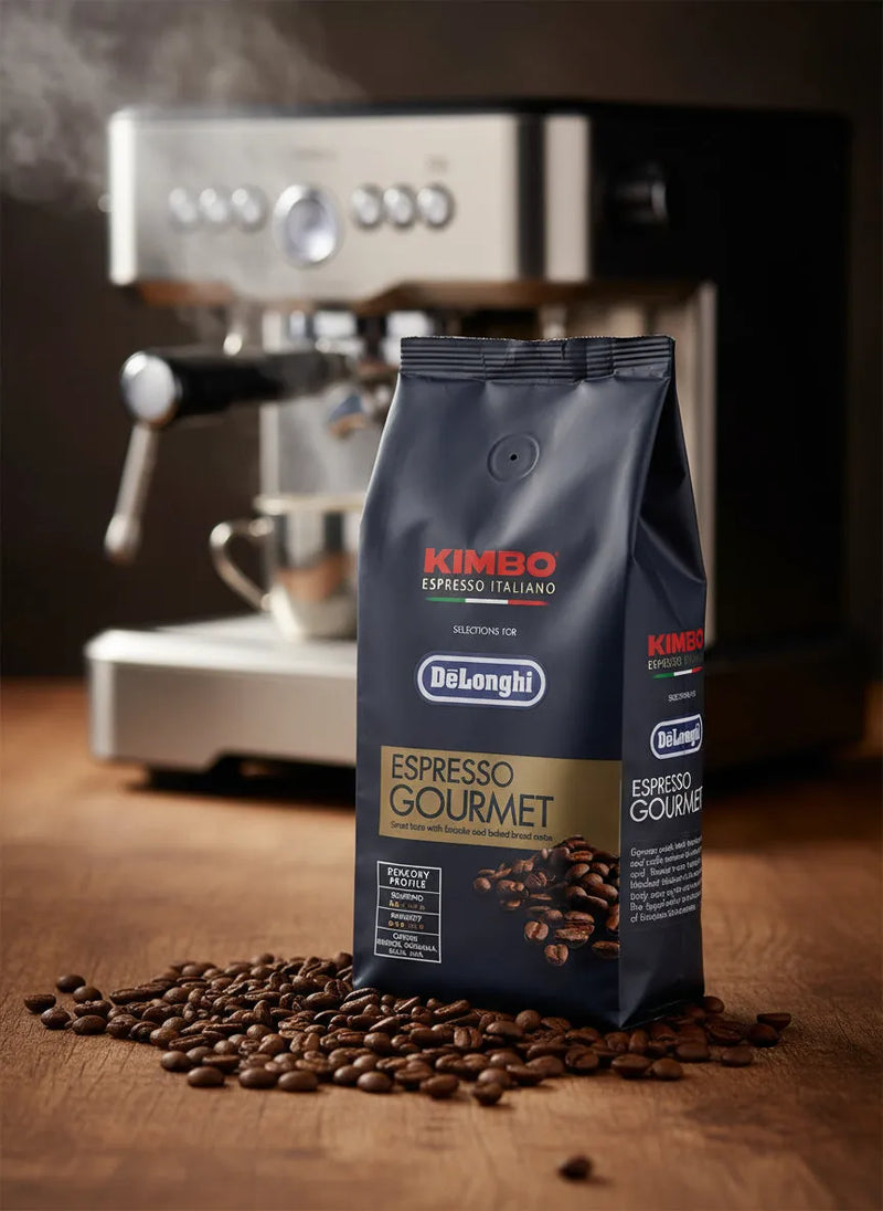 DeLonghi Cafe Kimbo Espresso en grano De'Longhi, Gourmet 80 Arábica 20 Robusta, 250 g