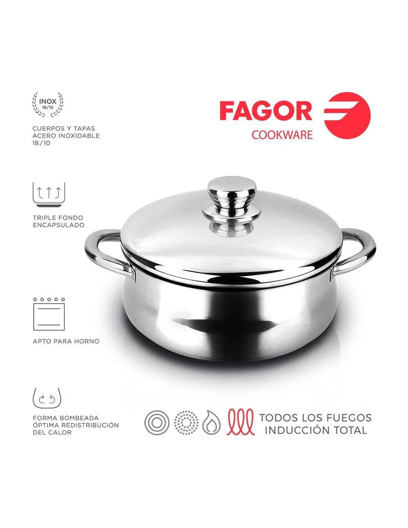 FAGOR Cacerola SILVERINOX + Tapa Ø24
