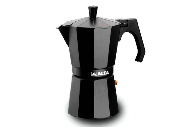 ALZA BASIC NERO Caf. italiana aluminio 3 tazas