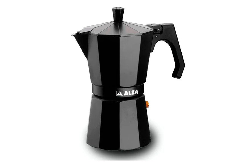 ALZA BASIC NERO Caf. italiana aluminio 3 tazas