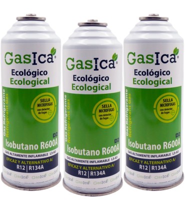Pack 3 botellas gas refrigerante GASICA D2 - R12 R134a