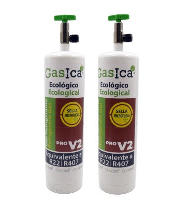 Pack gas refrigerante ecológico GASICA PRO V2 - R22 R407 R290